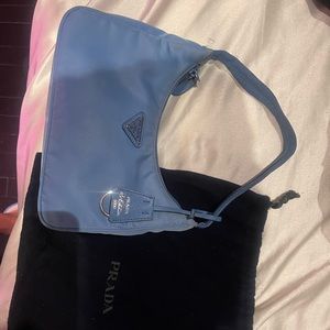 Prada renylon shoulder bag blue